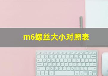 m6螺丝大小对照表