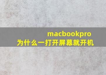 macbookpro为什么一打开屏幕就开机