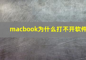 macbook为什么打不开软件