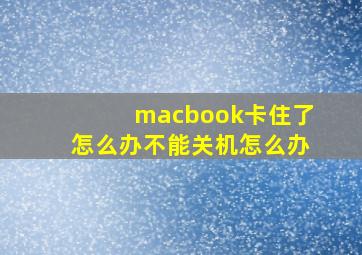 macbook卡住了怎么办不能关机怎么办