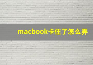 macbook卡住了怎么弄