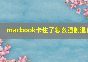 macbook卡住了怎么强制退出