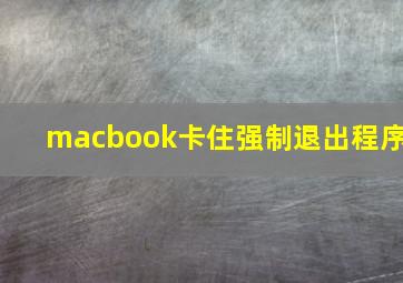 macbook卡住强制退出程序