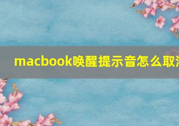 macbook唤醒提示音怎么取消