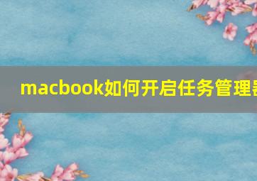 macbook如何开启任务管理器