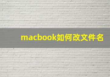 macbook如何改文件名