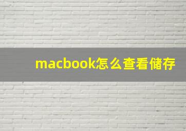 macbook怎么查看储存