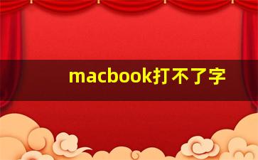 macbook打不了字