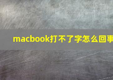 macbook打不了字怎么回事