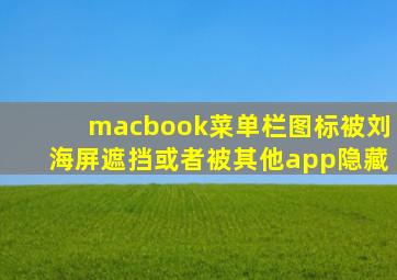 macbook菜单栏图标被刘海屏遮挡或者被其他app隐藏