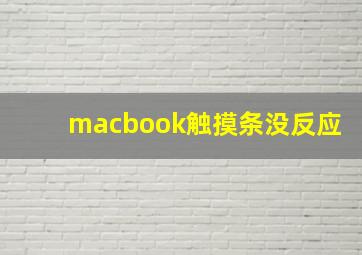 macbook触摸条没反应