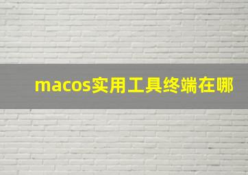 macos实用工具终端在哪