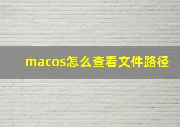 macos怎么查看文件路径