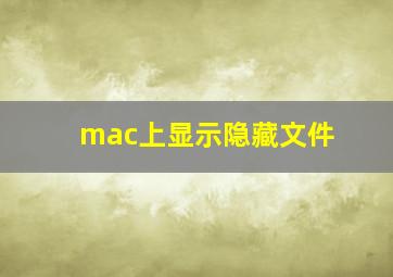 mac上显示隐藏文件