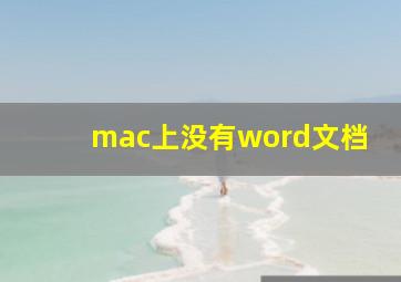 mac上没有word文档