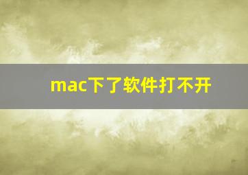 mac下了软件打不开