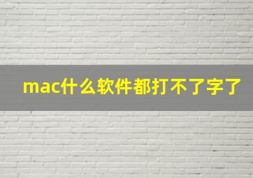 mac什么软件都打不了字了