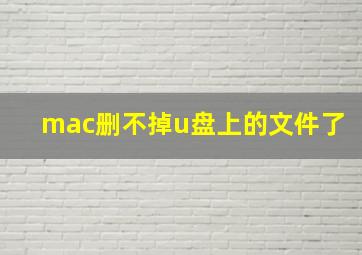 mac删不掉u盘上的文件了