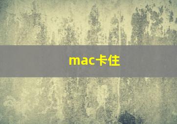 mac卡住