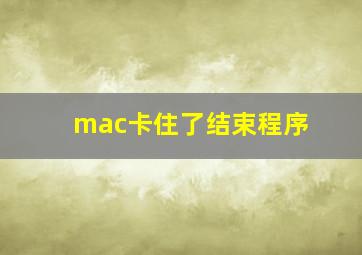 mac卡住了结束程序