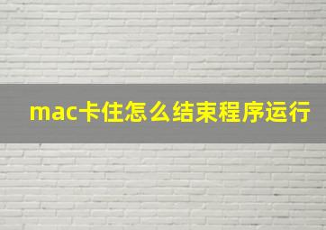 mac卡住怎么结束程序运行