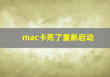 mac卡死了重新启动