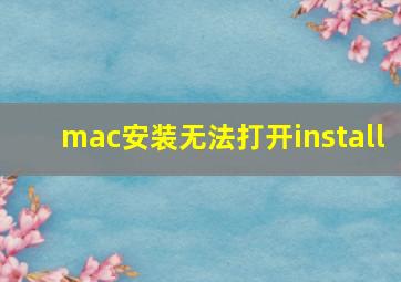 mac安装无法打开install