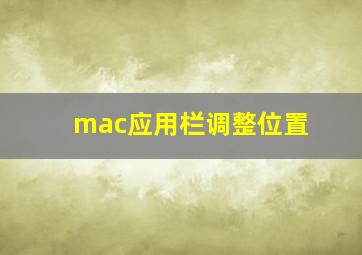 mac应用栏调整位置