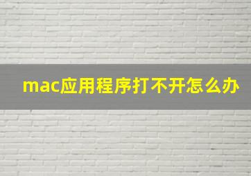 mac应用程序打不开怎么办