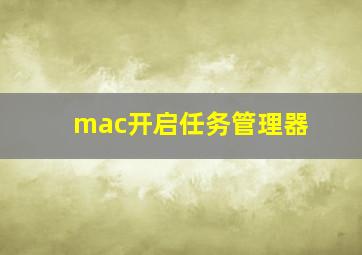 mac开启任务管理器