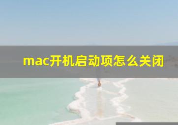 mac开机启动项怎么关闭