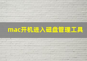 mac开机进入磁盘管理工具