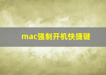 mac强制开机快捷键