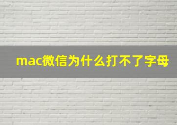 mac微信为什么打不了字母