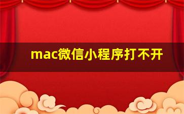 mac微信小程序打不开