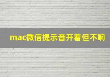 mac微信提示音开着但不响