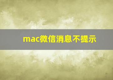 mac微信消息不提示