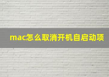 mac怎么取消开机自启动项