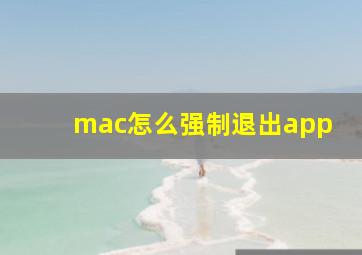 mac怎么强制退出app