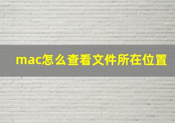 mac怎么查看文件所在位置