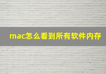 mac怎么看到所有软件内存