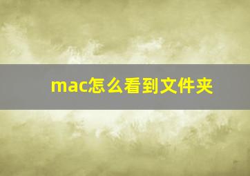 mac怎么看到文件夹