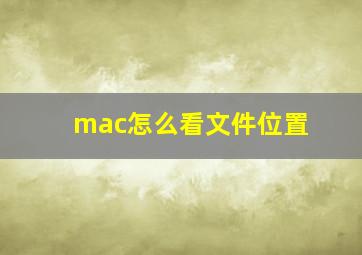 mac怎么看文件位置