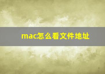 mac怎么看文件地址