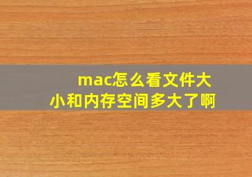 mac怎么看文件大小和内存空间多大了啊