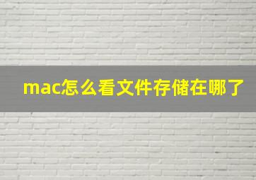 mac怎么看文件存储在哪了