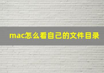 mac怎么看自己的文件目录