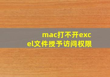 mac打不开excel文件授予访问权限