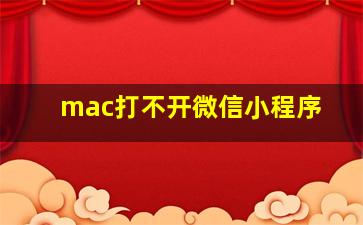 mac打不开微信小程序