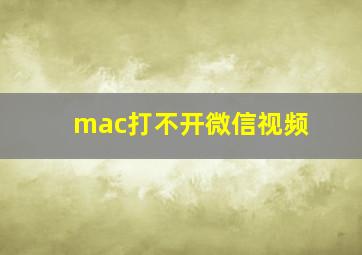 mac打不开微信视频